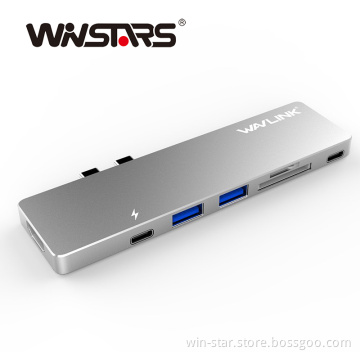 Thunderbolt 3 Port SD/MicroSD Card Reader USB Hub for Macbook Pro